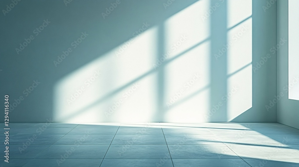 Fototapeta premium A bright room with shadows from window reflections appears