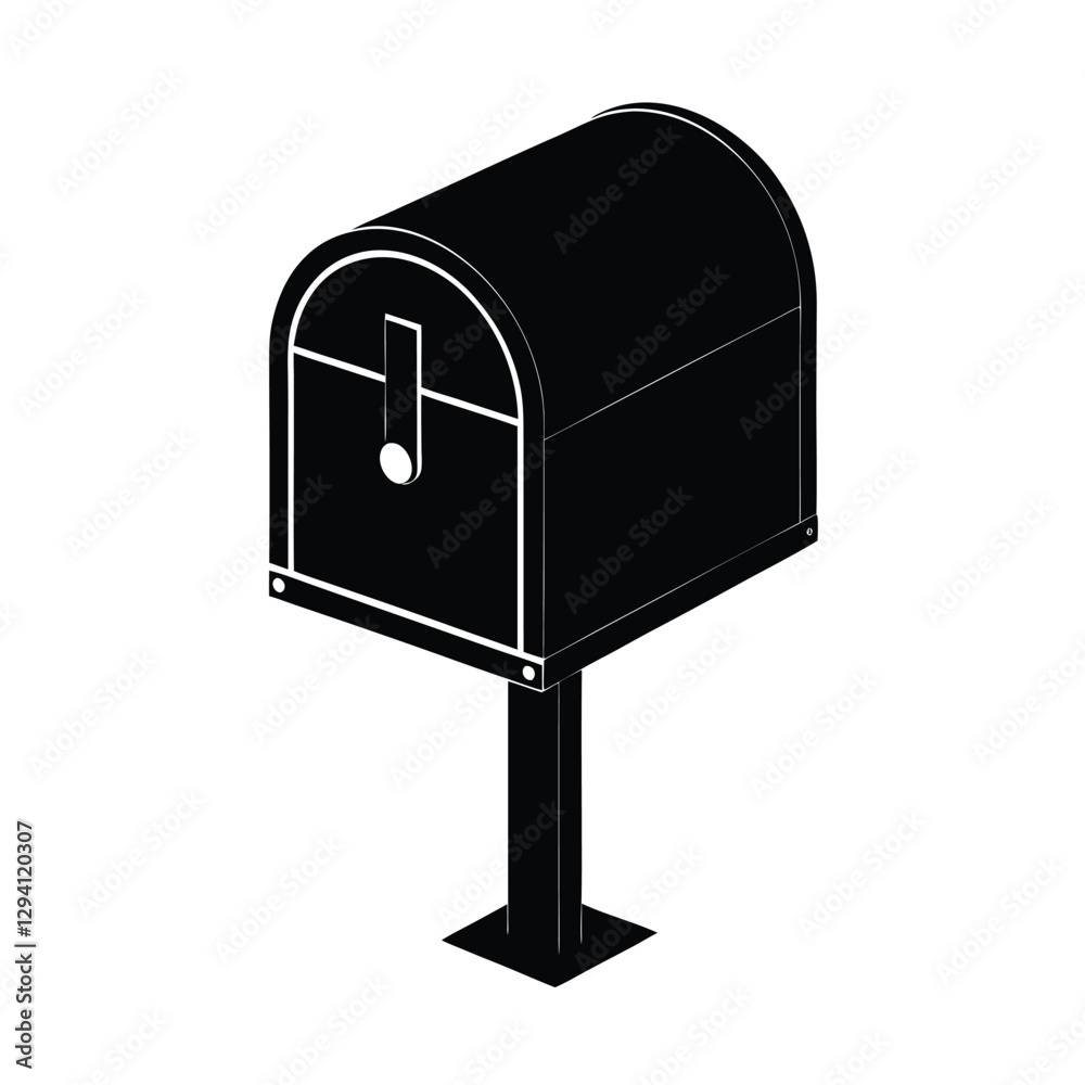 Simple mailbox illustration emphasizing effective mail delivery and organized office communication on white Simple mailbox illustration emphasizing effective mail delivery and organized office communication on white
