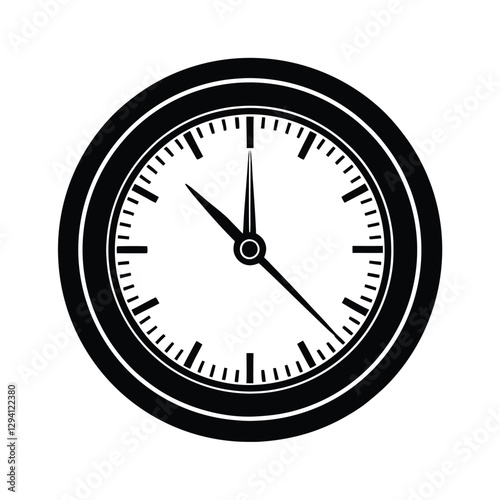 Classic office clock vector image showing clear hands for precise timekeeping in offices on white