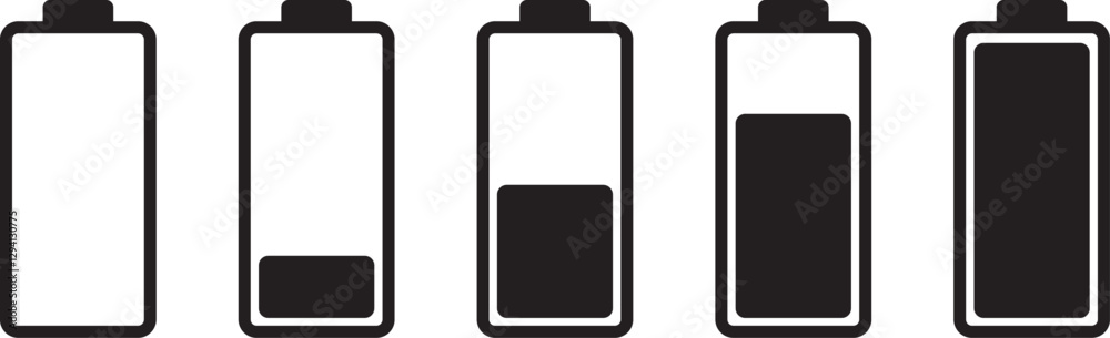 Battery capacity charge icon symbols Battery capacity charge icon symbols