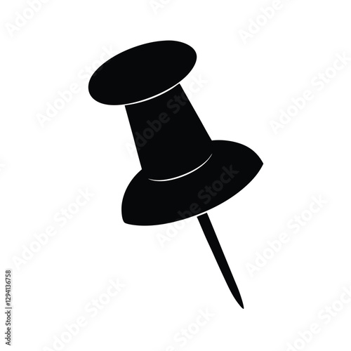 Simple pushpin illustration offering efficient design for marking important office tasks and memos