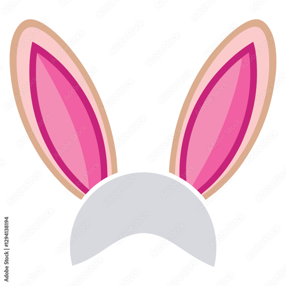easter cute rabbits ears no face vector art white background easter cute rabbits ears no face vector art white background