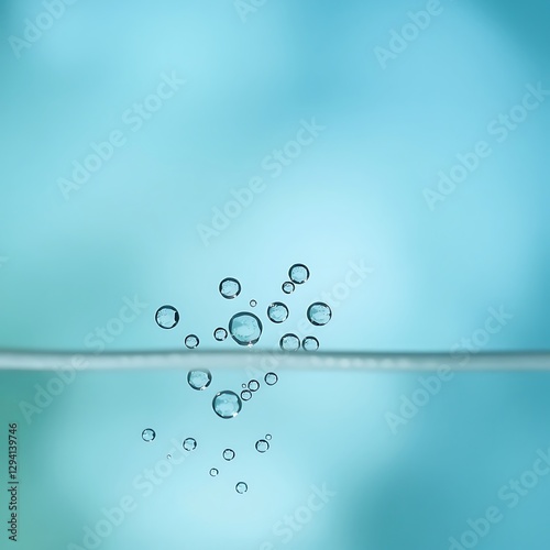 Water droplets on glass with soft light and bokeh effect