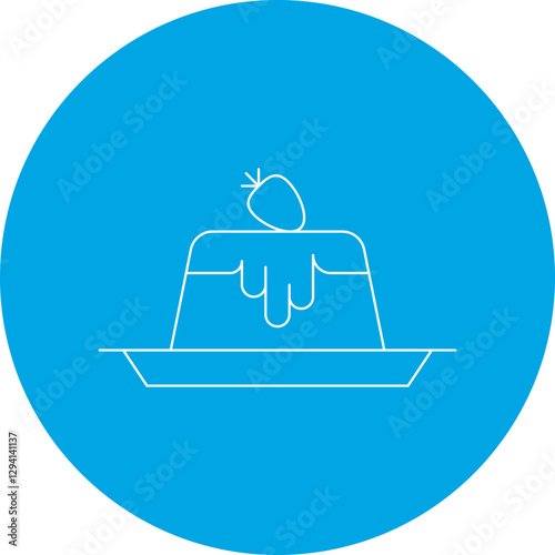 Panna Cotta icon single vector illustration