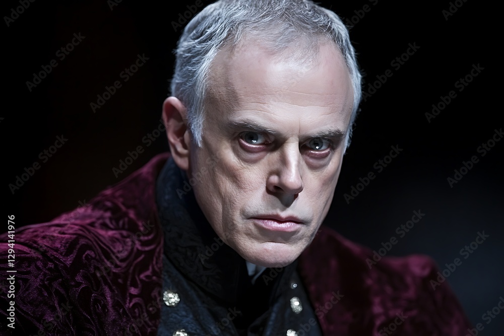 Obraz premium Intense Actor Stage Portrait Dark Background