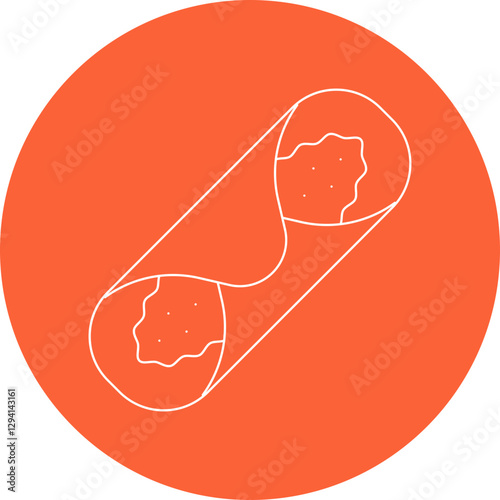 Cannoli icon single vector illustration