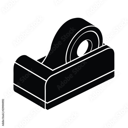 Sleek sticky tape dispenser vector image illustrating clear design for effective office packaging