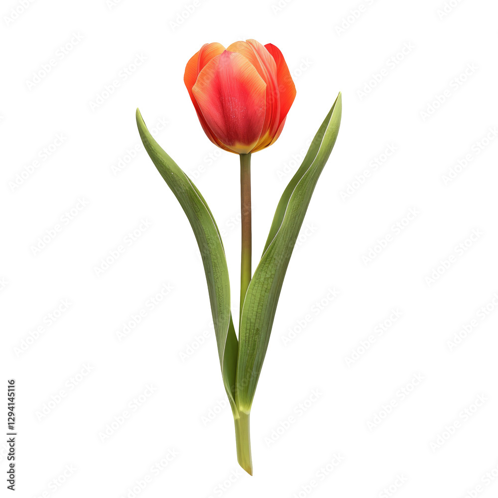 Vibrant Tulip On Black. Perfect For Spring Designs Vibrant Tulip On Black. Perfect For Spring Designs
