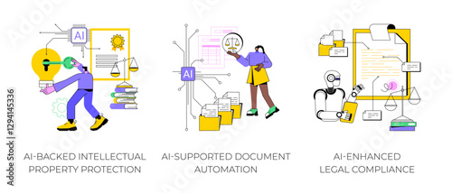 AI tools in Legal Services abstract concept vector illustrations.