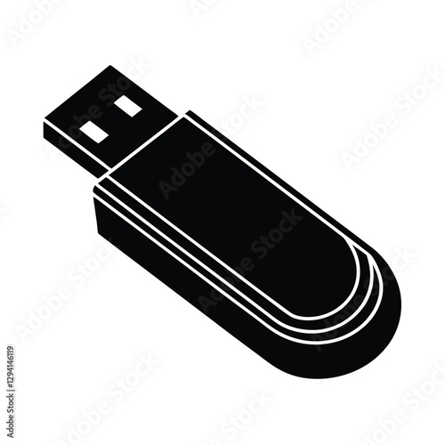 Modern USB flash drive illustration offering efficient design for secure data transfer on white