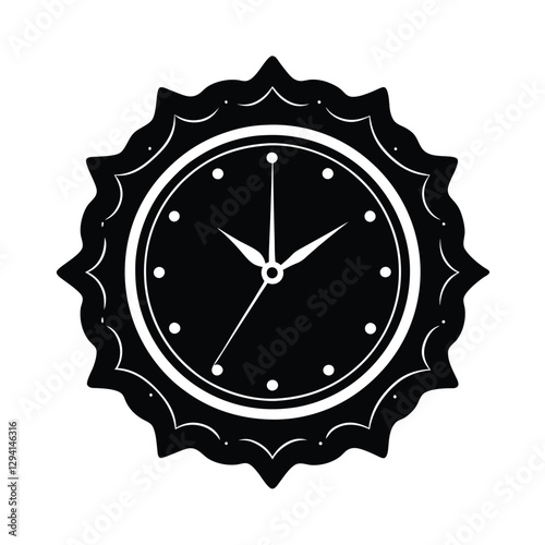 Classic wall clock vector design showcasing clear timekeeping for organized business environments on white