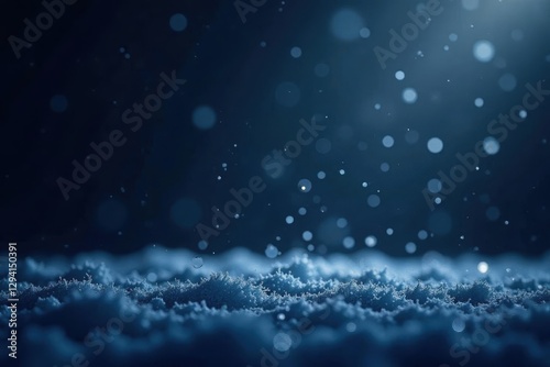 Wallpaper Mural Delicate snowflakes descend on a pitch-black backdrop, illuminated by a single, bright light , delicate, falling, peace Torontodigital.ca