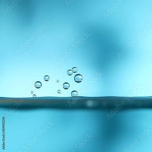 Water droplets on glass with soft light and bokeh effect