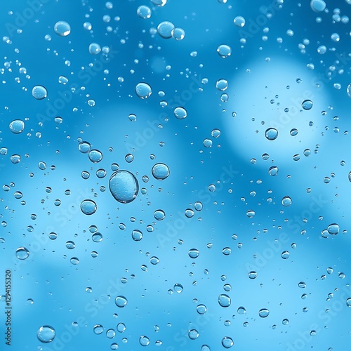Water droplets on glass with soft light and bokeh effect