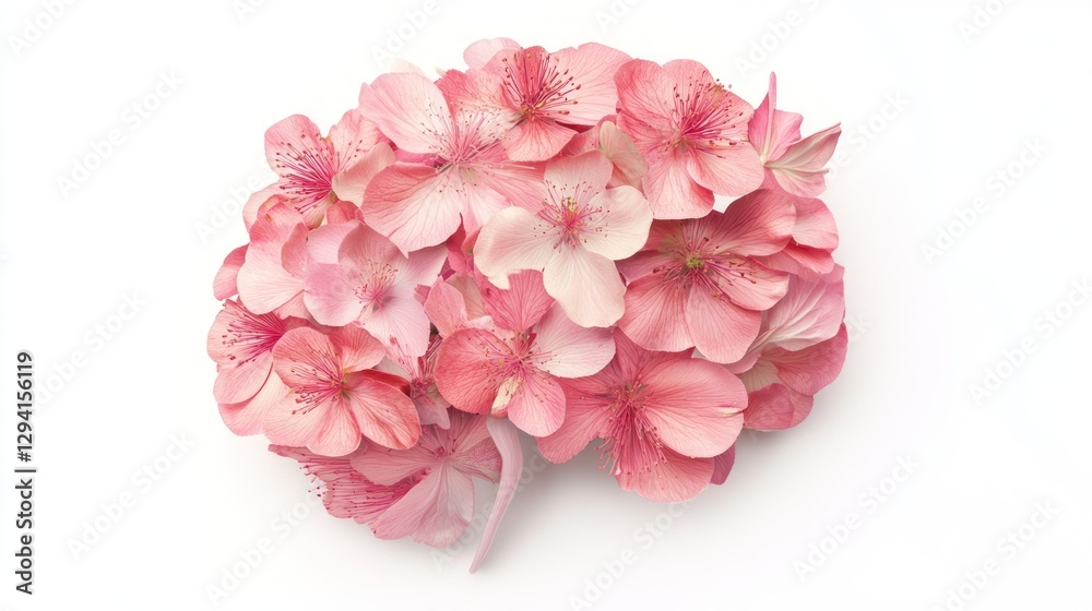 Pink flower brain, abstract floral design, studio shot, for mental health awareness, or educational use Pink flower brain, abstract floral design, studio shot, for mental health awareness, or educational use