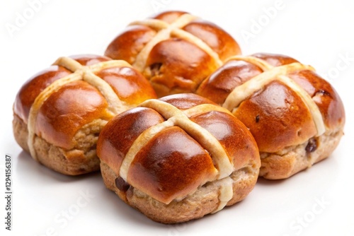 hot cross buns isolated on white background