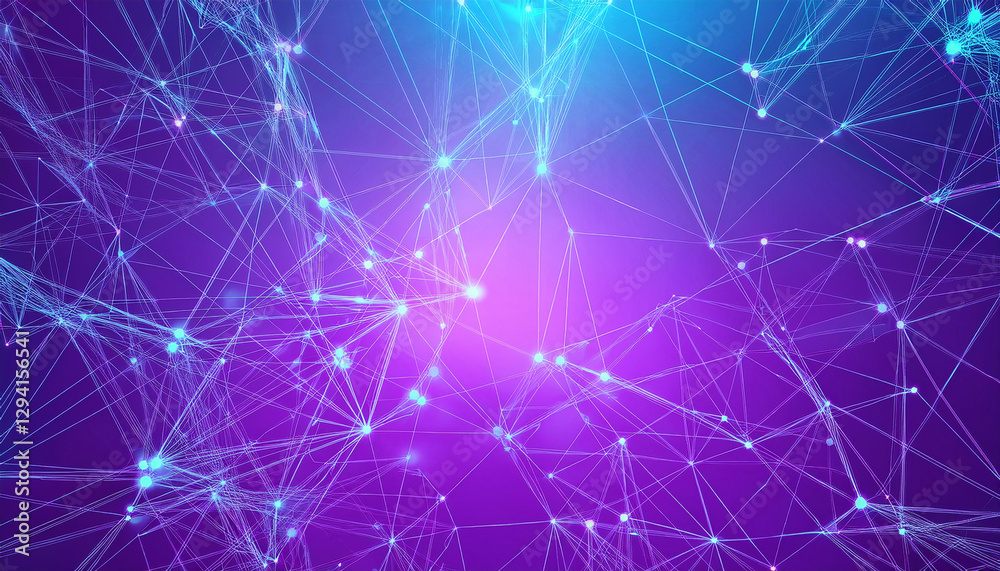 Abstract polygonal space on bright blue purple pattern background with glowing connecting dots and lines. Plexus structure. Graphic purple blue illustration. Abstract polygonal space on bright blue purple pattern background with glowing connecting dots and lines. Plexus structure. Graphic purple blue illustration.
