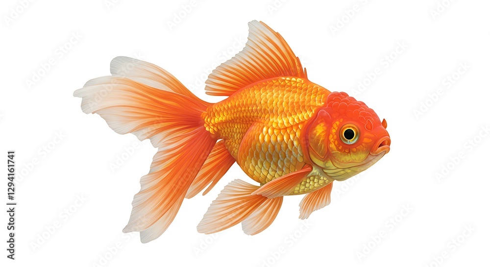 Fototapeta premium goldfish isolated on white background