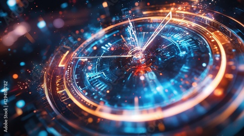 Wallpaper Mural A hyper-detailed quantum clock ticking in multiple directions simultaneously Torontodigital.ca