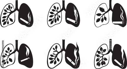 Smoking Effects on Lungs Health Vector Illustration