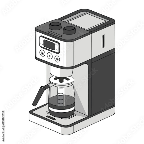 Automatic coffee machine syrup drink vector silhouette design