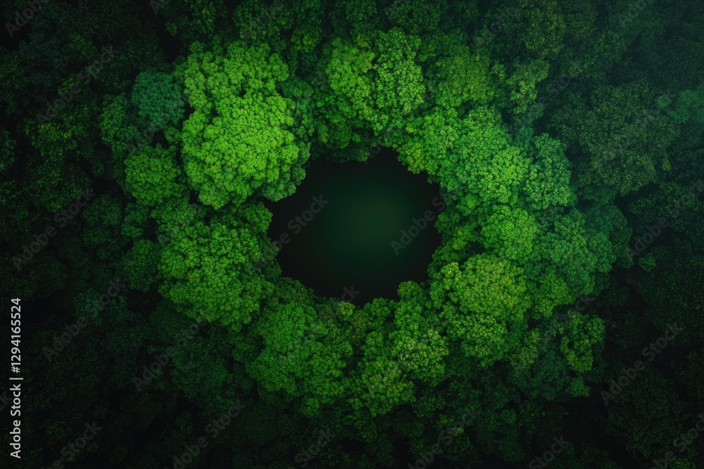 Circular formation of vibrant green coral creates an enchanting Circular formation of vibrant green coral creates an enchanting