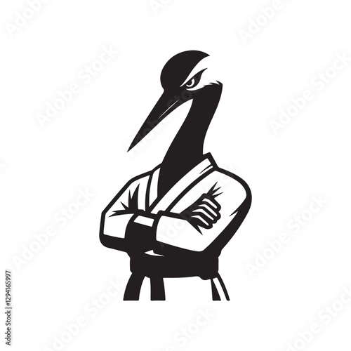 bird  kendo silhouette vector 
