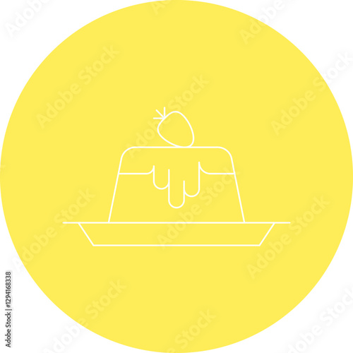 Panna Cotta icon single vector illustration