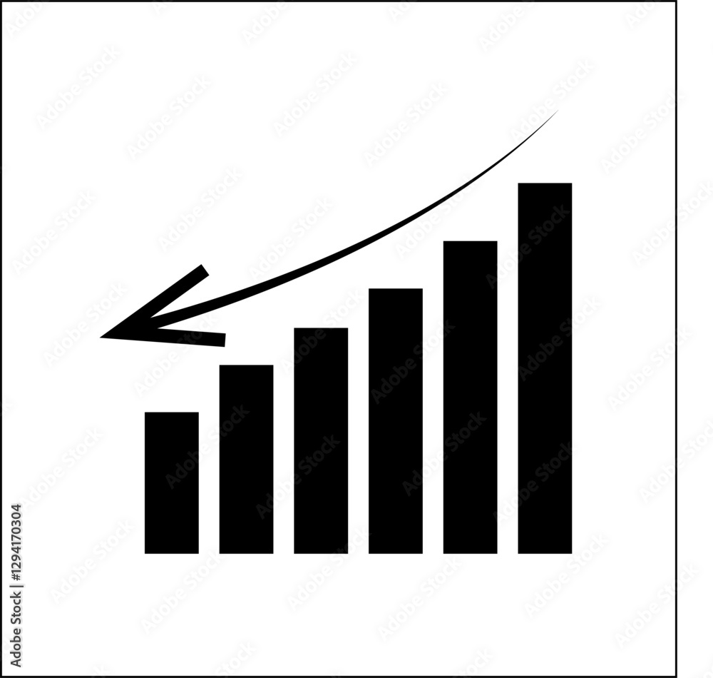 Graph Icon with Up Arrow | Flat Chart Bar Symbol for Web, Book Covers & Logos
Graph Icon with Up Arrow | Flat Chart Bar Symbol for Web, Book Covers & Logos