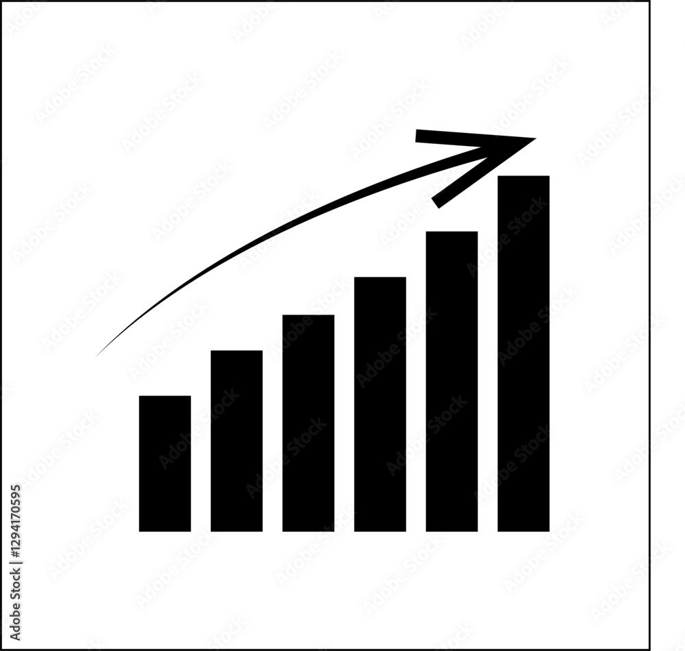 Graph Icon with Up Arrow | Flat Chart Bar Symbol for Web, Book Covers & Logos
Graph Icon with Up Arrow | Flat Chart Bar Symbol for Web, Book Covers & Logos