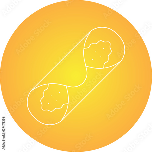 Cannoli icon single vector illustration