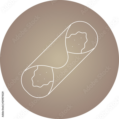 Cannoli icon single vector illustration