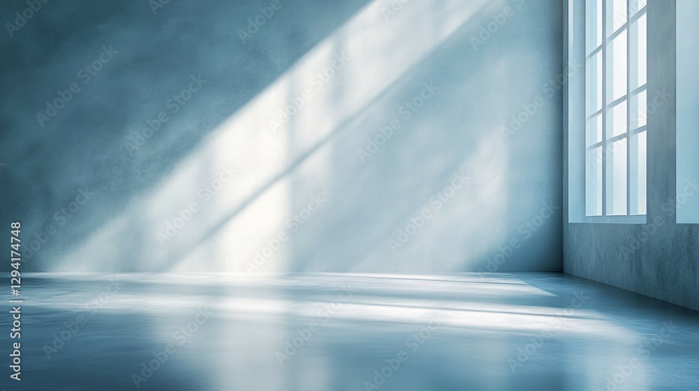 Fototapeta premium Window sunlight shining across an empty room beautifully