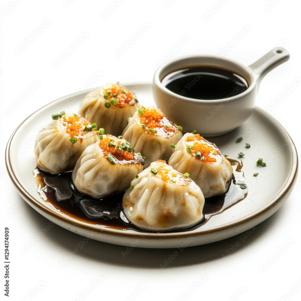 Pan-Seared Dumplings with Soy Glaze