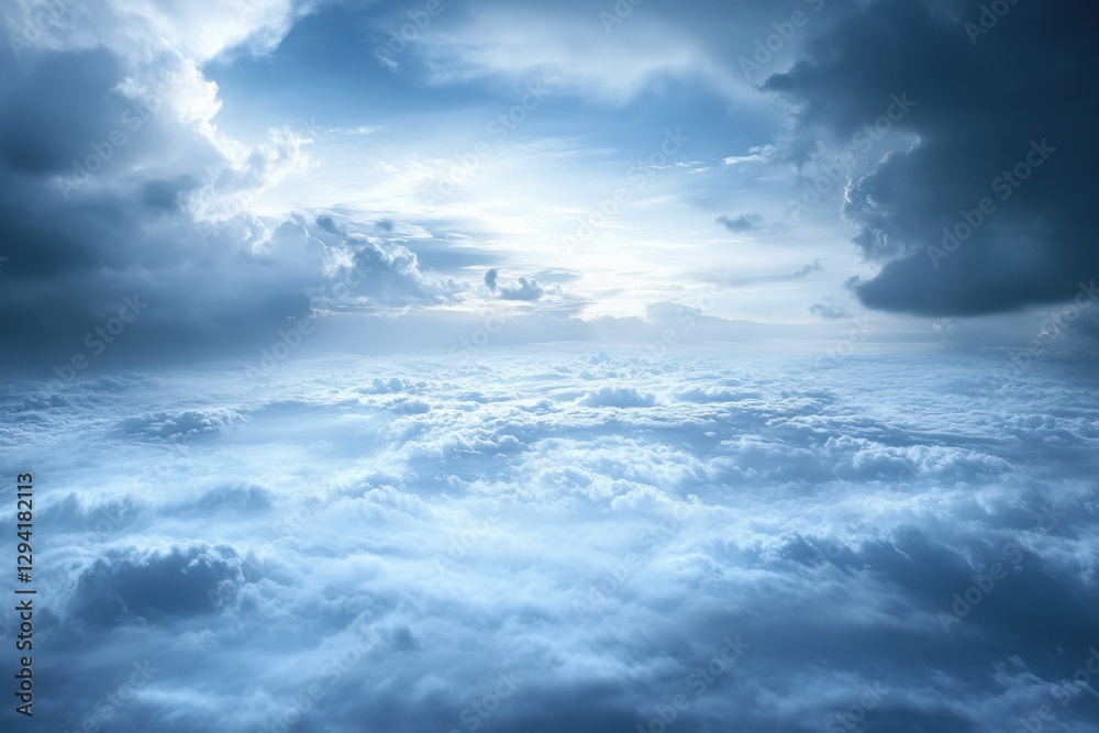 Obraz premium Expansive view of serene clouds under soft daylight over the horizon