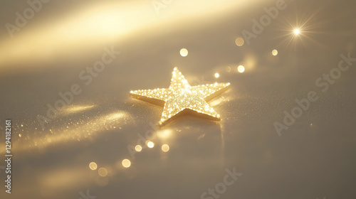 Wallpaper Mural glowing star with soft twinkle on smooth surface Torontodigital.ca