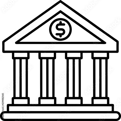 Banking and finance line drawing icon