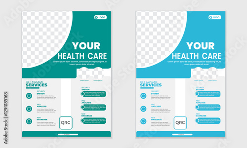 A bundle of templates of a4 flyer template, modern template, in blue color, and modern design, perfect for creative professional business.