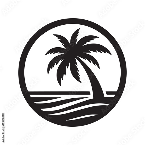 palm tree logo  icon vector 