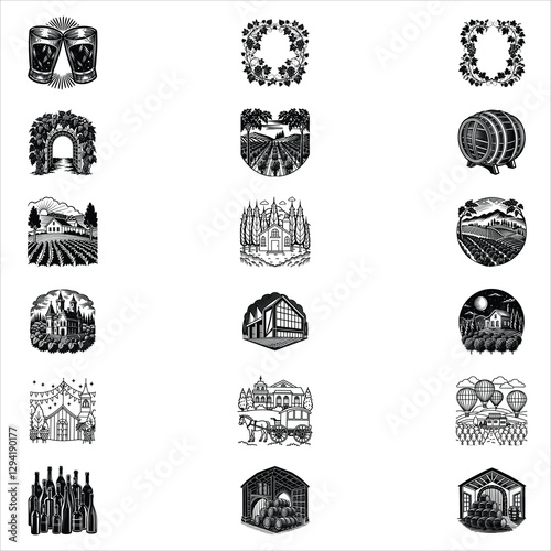 Winery Silhouette SVG Bundle