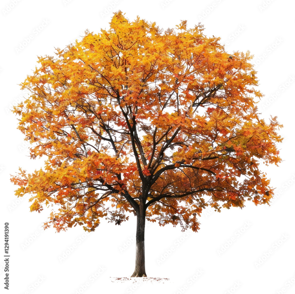 PNG Solitary autumn tree vibrant foliage PNG Solitary autumn tree vibrant foliage