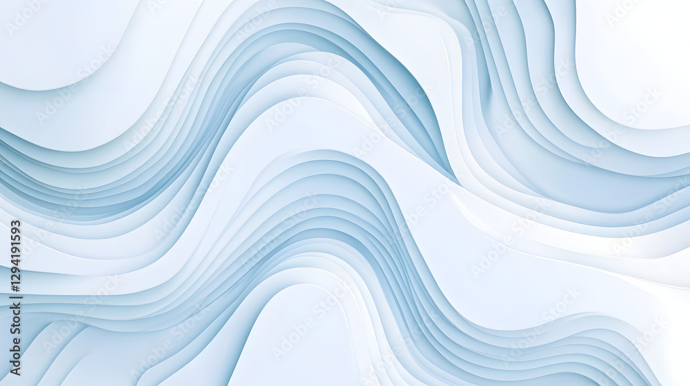 Fototapeta premium Abstract blue vector background with wavy lines on a white background 