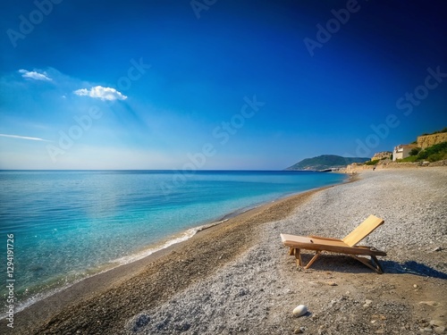 Minimalist Mediterranean Beach: Calabrian Pebble Beach Lounger