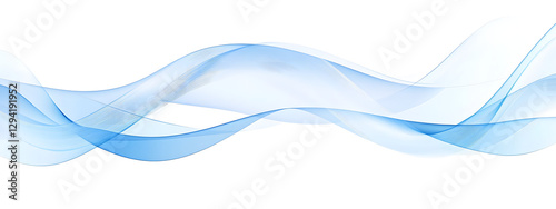 Abstract blue vector background with wavy lines on a white background
