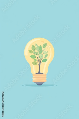 Illuminating Idea  Small Tree Grows Inside Lightbulb