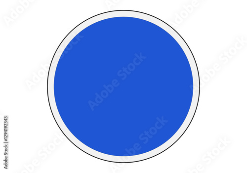 Señal de círculo vacía de color azul y trazo blanco