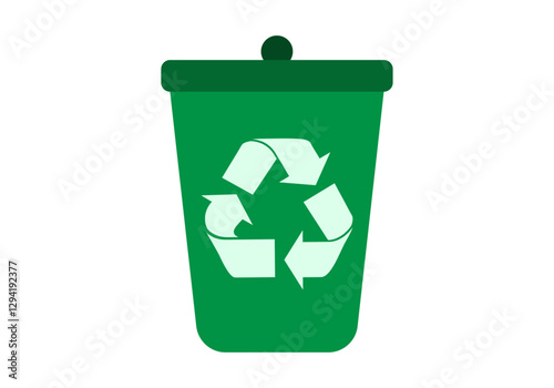 Cubo de basura de reciclar verde