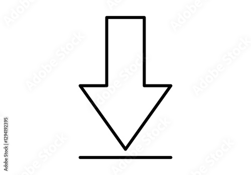Icono negro de descargar archivo representado con flecha