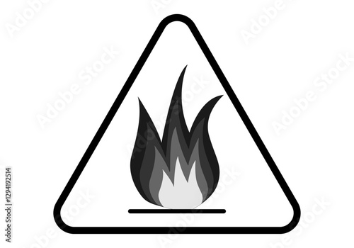 Icono de señal con hoguera por aviso de incendio 