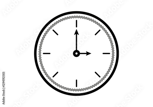 Icono negro de reloj analógico con manillas